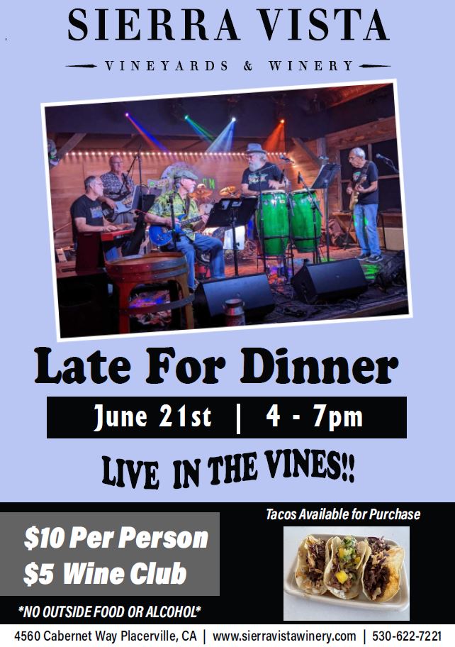 Late for Dinner 2025 Placeholder image "Event details coming soon"