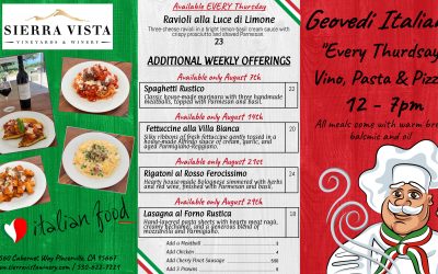 Italian Days now at Sierra Vista Winery!!!
