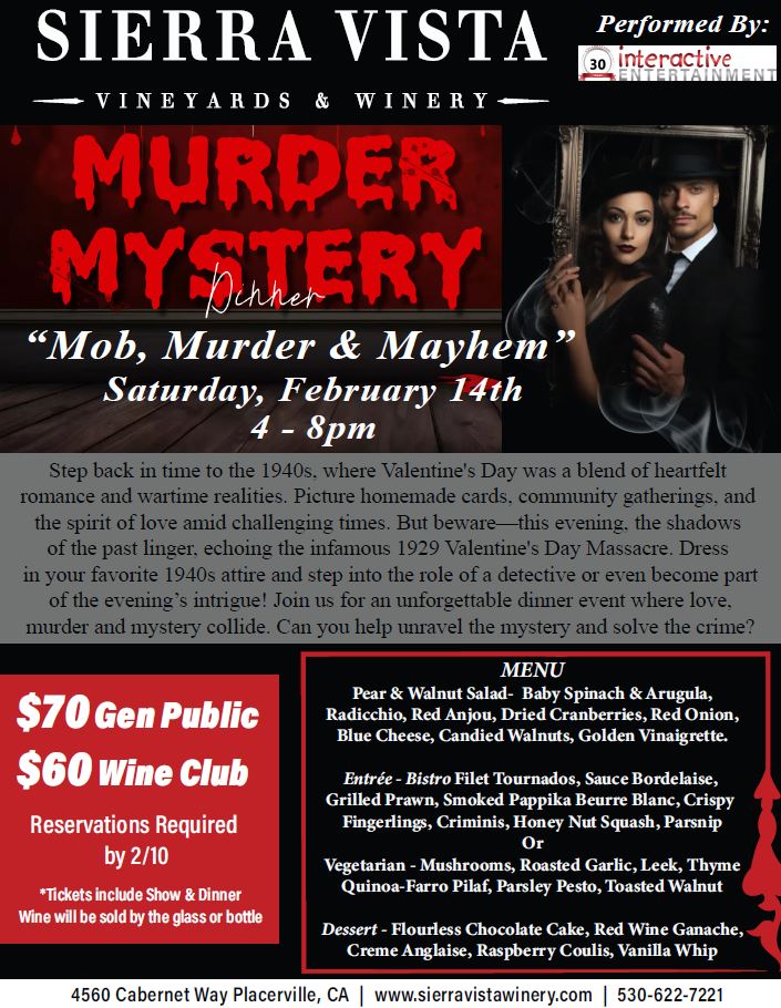 Murder Mystery Dinner 2026 Placeholder image "Event details coming soon"